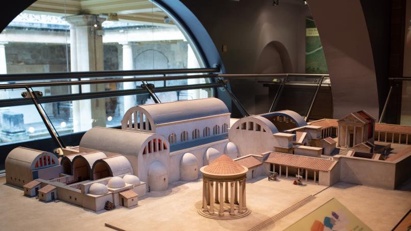 Image: Model of the Roman Baths in the museum