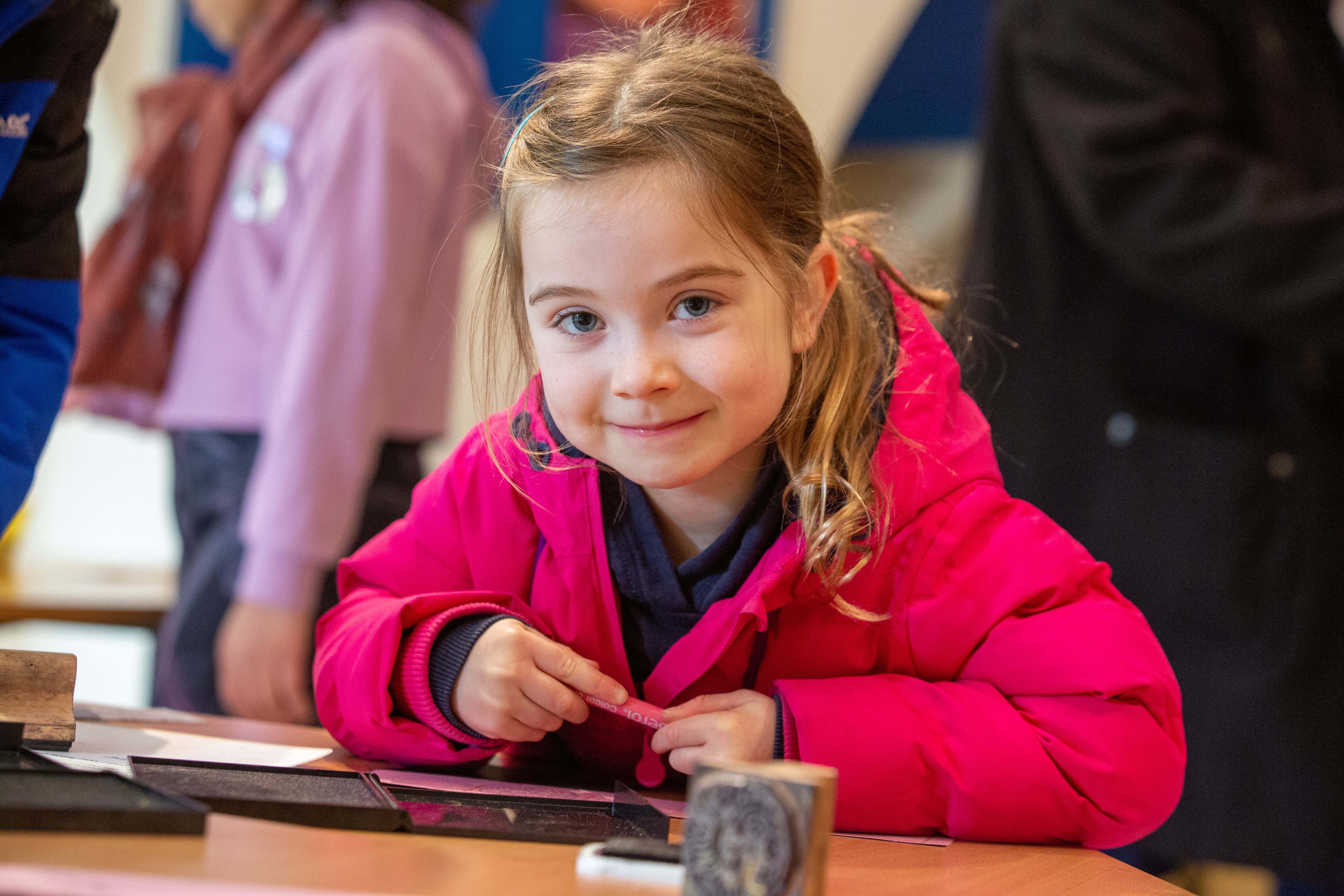 A child doing crafts