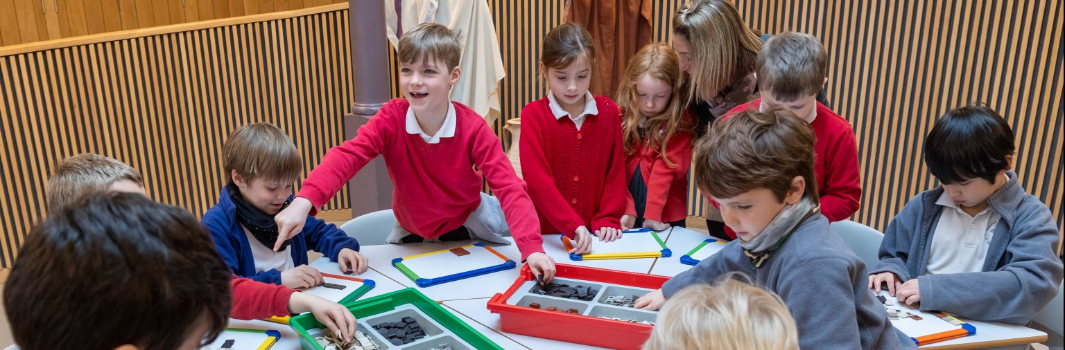 A school group enjoying a learning session at the Clore Learning Centre