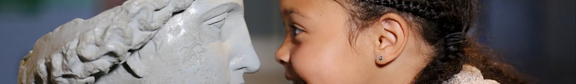 Image: Girl looking at tactile model