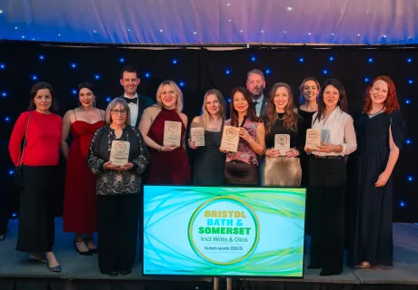 Members of staff from Bath Heritage Services collect awards