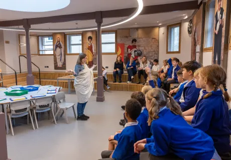 School visiting the Roman Baths Bath